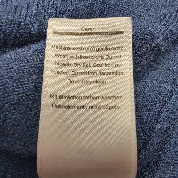 Smartwool Striped Crewneck Sweater Mens Large Blue Nylon Merino Wool - Picture 9 of 13